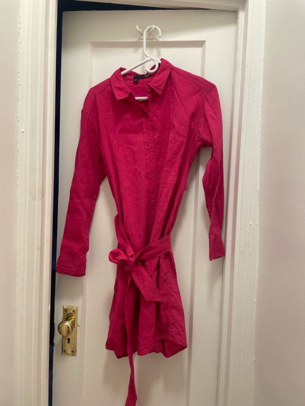 Eileen Fisher Hot Pink Button-Front Shirt